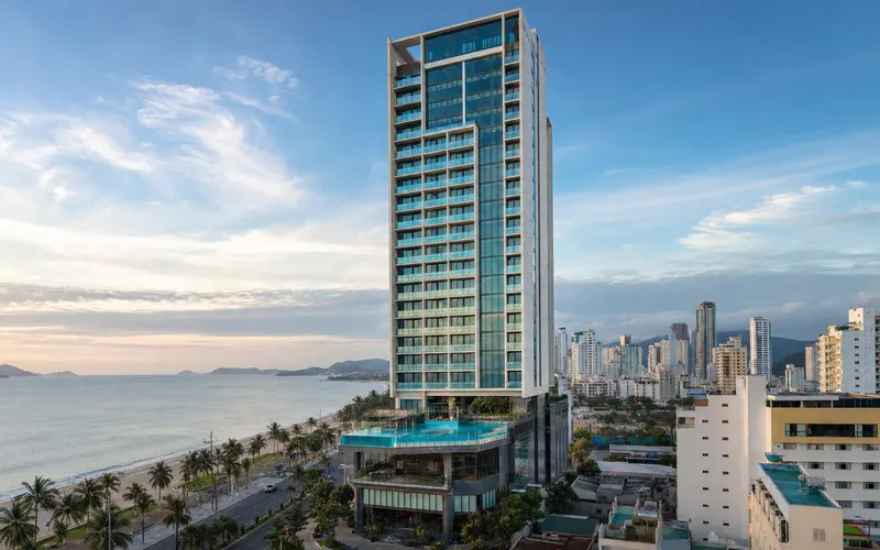AI-generated realistic daylight view of Boton Blue Hotel & Spa in Nha Trang, Vietnam